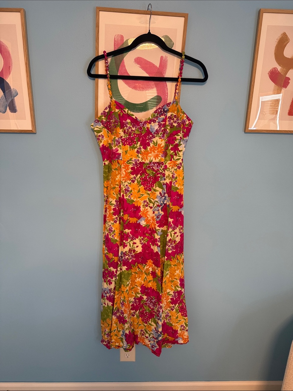 Dress Forum Multicolor Floral Sundress in Pink, Orange, Green, Blue